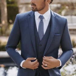 Ridge Denim Blue Suit, By Allure Men 