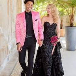 MARK OF DISTINCTION HOT PINK 'ARIES' TUXEDO by, Larr Brio