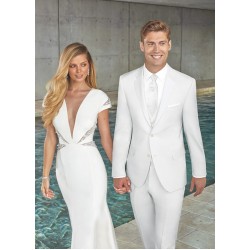 White 'Aragon' Suit by Ike Behar Evening 