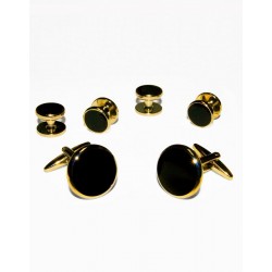 BLACK and GOLD STUDS and CUFF LINKS by Cardi