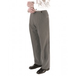 HEATHER GREY SUPER 150s FLAT FRONT TROUSERS by Cardi