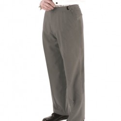 HEATHER GREY SUPER 150s FLAT FRONT TROUSERS by Cardi