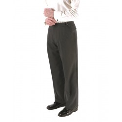 STEEL GREY SUPER 150s FLAT FRONT TROUSERS by Cardi