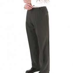 STEEL GREY SUPER 150s FLAT FRONT TROUSERS by Cardi