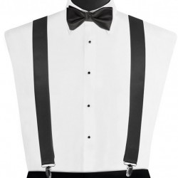 CHARCOAL MODERN SOLID SUSPENDERS by Larr Brio