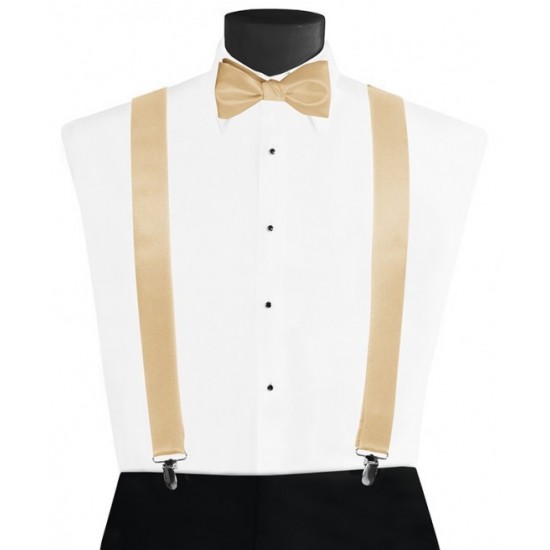 TOFFEE GOLD MODERN SOLID SUSPENDERS by Larr Brio