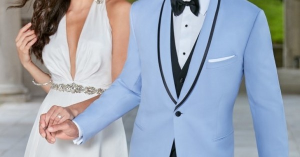 Powder Blue 'Valencia' Tuxedo, Tuxedos & Suits