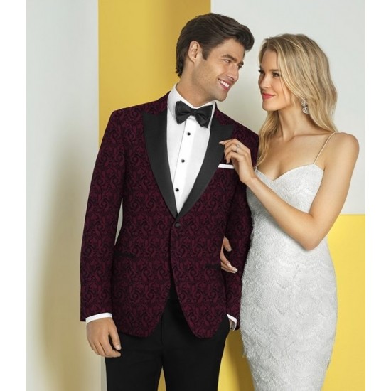 BURGUNDY PAISLEY CHASE TUXEDO by Couture 1910