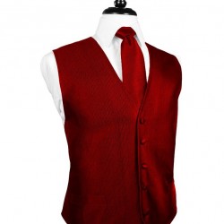 RED FAILLE SILK VEST by Cardi