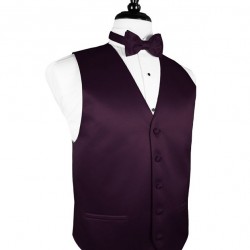 BERRY SOLID SATIN VEST by Cardi
