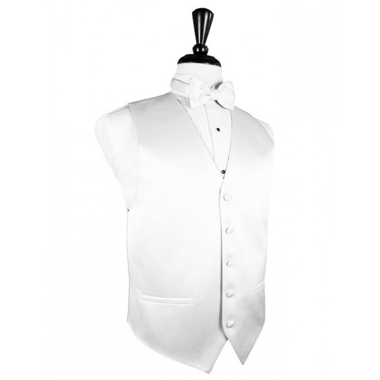 WHITE SOLID SATIN VEST by Cardi