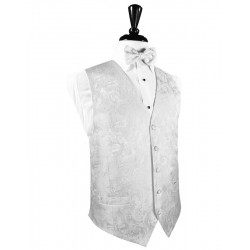 WHITE TAPESTRY SILK VEST by Cardi